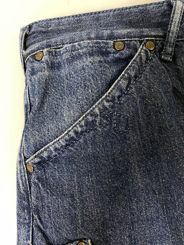 【中古品】【メンズ】 EVISU エヴィス YAMANE ヤマネ シンチバッグ デニム ショーツ デニムパンツ ボトムス 156-260807-jt-18-min サイズ：33 × 36 カラー：インディゴ 万代Net店