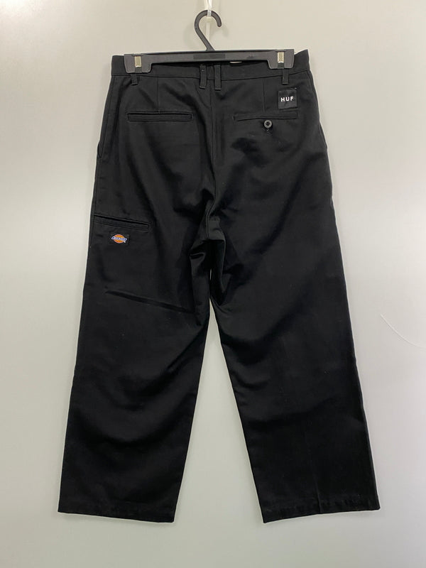 【中古品】【メンズ】 HUF×DICKIES ハフ ディッキーズ ダブルニーワークパンツ ボトムス 153-260811-hu-33-min サイズ：30 カラー：ブラック 万代Net店