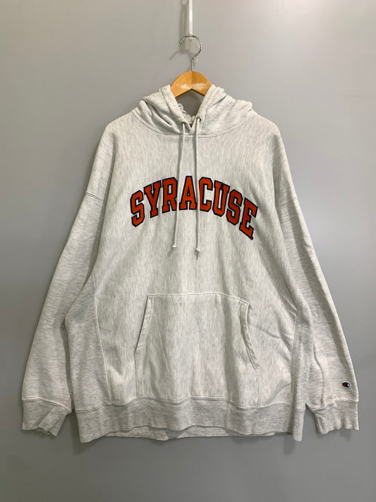 【中古品】【メンズ】 CHAMPION チャンピオン 00'S COLLEGE HOODIE 00年代 カレッジ フーディ メンズ トップス バーカー長袖 146-260809-em-52-min サイズ：XXL カラー：ライトグレー 万代Net店