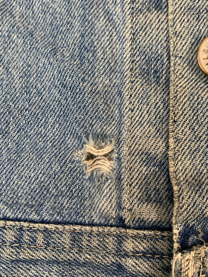 【中古品】【メンズ】 RRL ダブルアールエル 90's 101-J 三ツ星 DENIM JACKET 90年代 デニムジャケット 袖カットオフ ベスト トップス 145-260806-yn-05-min サイズ：M カラー：ライトインディゴ 万代Net店