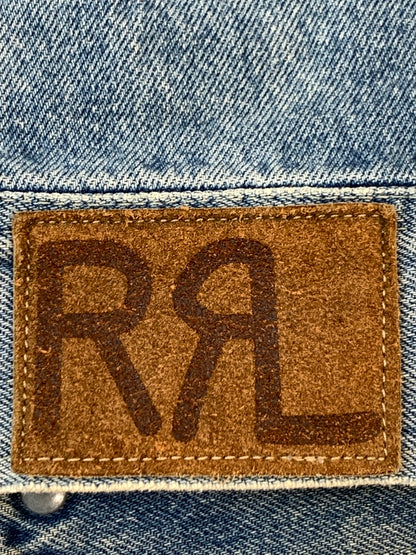 【中古品】【メンズ】 RRL ダブルアールエル 90's 101-J 三ツ星 DENIM JACKET 90年代 デニムジャケット 袖カットオフ ベスト トップス 145-260806-yn-05-min サイズ：M カラー：ライトインディゴ 万代Net店