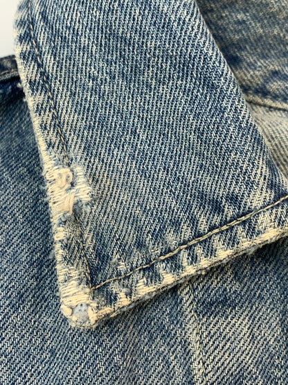 【中古品】【メンズ】 RRL ダブルアールエル 90's 101-J 三ツ星 DENIM JACKET 90年代 デニムジャケット 袖カットオフ ベスト トップス 145-260806-yn-05-min サイズ：M カラー：ライトインディゴ 万代Net店