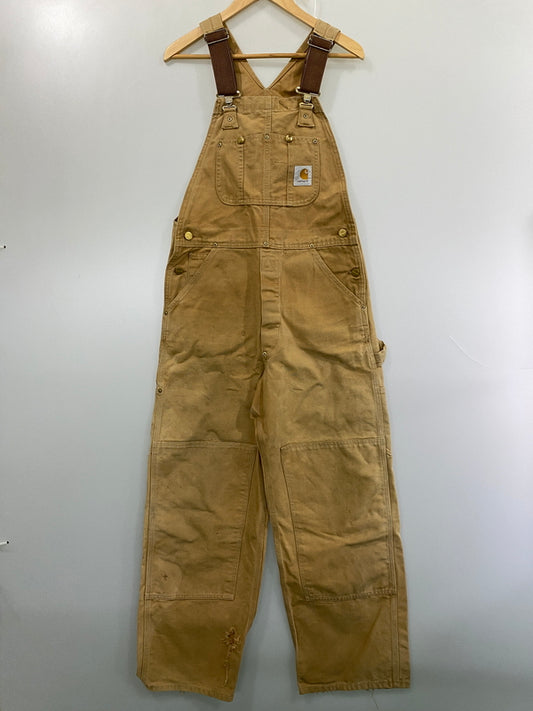 【現状渡し品】【メンズ】 CARHARTT カーハート ダック地 オーバーオール オールインワン 157-260811-hu-32-min サイズ：印字かすれのため不明 カラー：ベージュ系 万代Net店