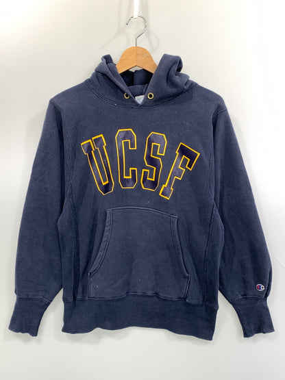 【中古品】【メンズ】 CHAMPION チャンピオン 90's REVERSE WEAVE COLLEGE HOODIE UCSF 90年代 リバースウィーブ カレッジ フーディー パーカー トップス 146-260806-yn-01-min サイズ：SMALL カラー：ネイビー 万代Net店