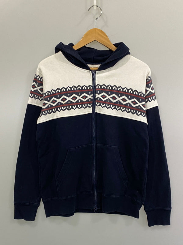 【中古品】【メンズ】 BACK NUMBER バックナンバー 雪柄 ZIP HOODIE ジップフーディ パーカー トップス 147-260807-jt-38-min サイズ：S カラー：ネイビー/ホワイト 万代Net店