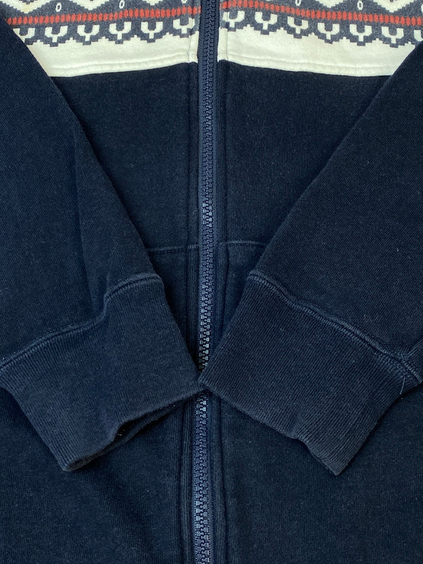 【中古品】【メンズ】 BACK NUMBER バックナンバー 雪柄 ZIP HOODIE ジップフーディ パーカー トップス 147-260807-jt-38-min サイズ：S カラー：ネイビー/ホワイト 万代Net店
