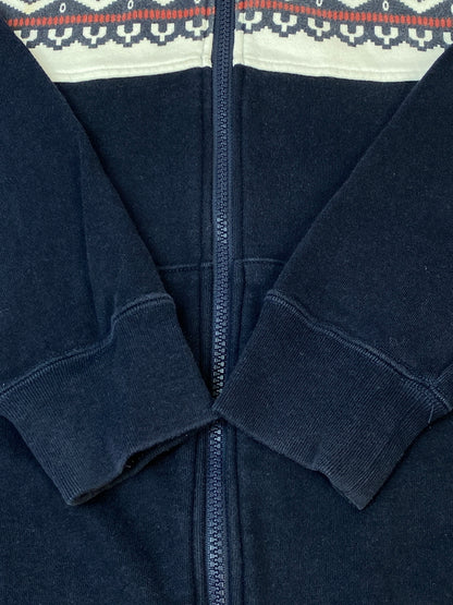 【中古品】【メンズ】 BACK NUMBER バックナンバー 雪柄 ZIP HOODIE ジップフーディ パーカー トップス 147-260807-jt-38-min サイズ：S カラー：ネイビー/ホワイト 万代Net店