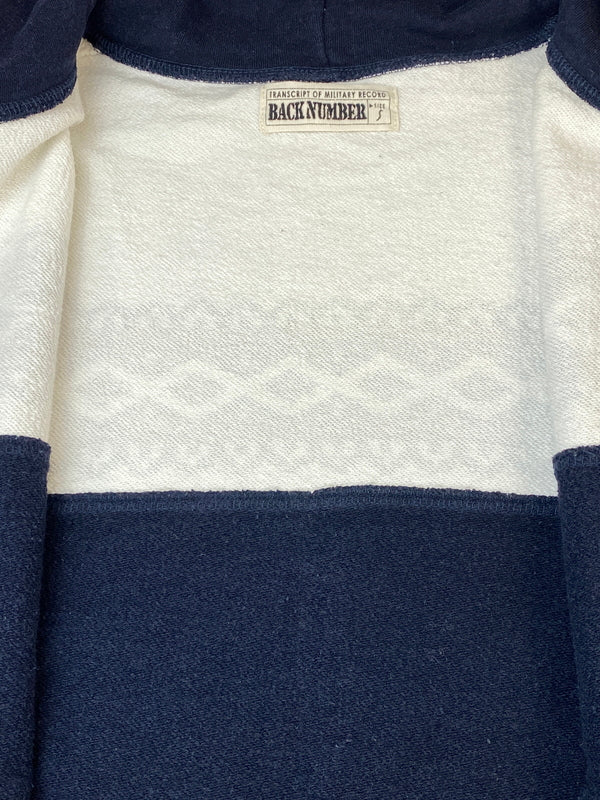 【中古品】【メンズ】 BACK NUMBER バックナンバー 雪柄 ZIP HOODIE ジップフーディ パーカー トップス 147-260807-jt-38-min サイズ：S カラー：ネイビー/ホワイト 万代Net店