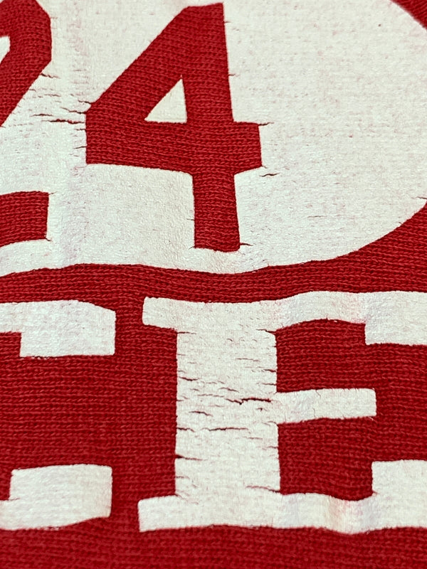 【中古品】【メンズ】 CHAMPION チャンピオン90's REVERSE WEAVE HOODIE 90年代 リバースウィーブ 3段プリント フーディー パーカー トップス 146-260806-yn-04-min サイズ：MEDIUM カラー：レッド 万代Net店