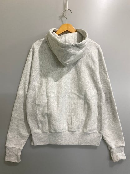 【中古品】【メンズ】 CHAMPION チャンピオン REVERSE WEAVE PRINT HOODIE リバースウィーブ プリント フーディ パーカー トップス 148-260807-jt-08-min サイズ：S カラー：ホワイト/グレー 万代Net店
