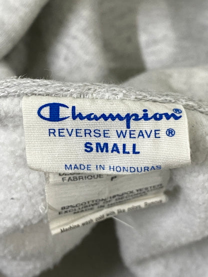 【中古品】【メンズ】 CHAMPION チャンピオン REVERSE WEAVE PRINT HOODIE リバースウィーブ プリント フーディ パーカー トップス 148-260807-jt-08-min サイズ：S カラー：ホワイト/グレー 万代Net店