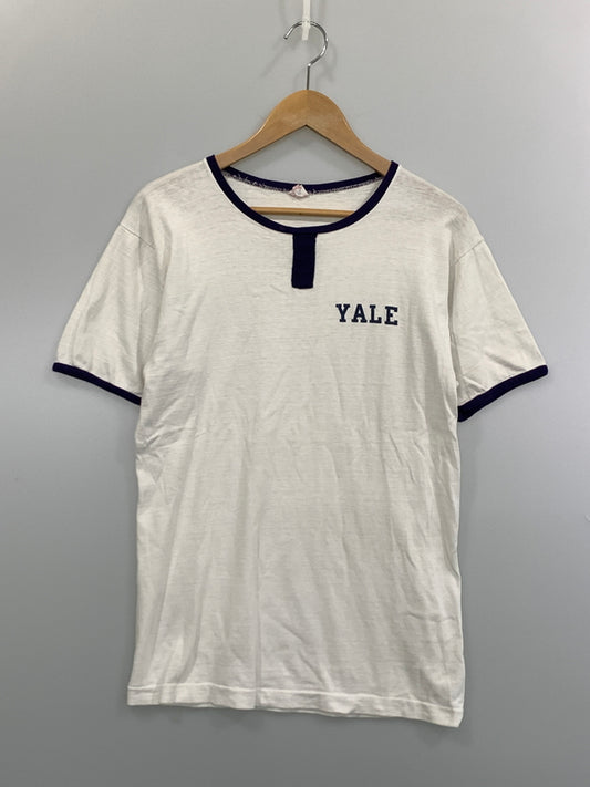 【中古品】【メンズ】 CHAMPION チャンピオン 60's RINGER TEE 60年代 チョコチン リンガーTシャツ YALE C中ランタグ 半袖Tシャツ トップス 146-260806-yn-02-min サイズ：MEDIUM 38-40 カラー：ホワイト 万代Net店