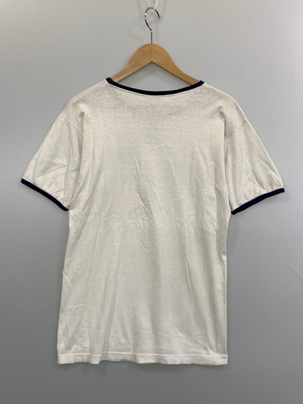 【中古品】【メンズ】 CHAMPION チャンピオン 60's RINGER TEE 60年代 チョコチン リンガーTシャツ YALE C中ランタグ 半袖Tシャツ トップス 146-260806-yn-02-min サイズ：MEDIUM 38-40 カラー：ホワイト 万代Net店