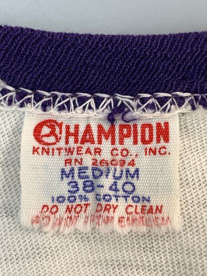 【中古品】【メンズ】 CHAMPION チャンピオン 60's RINGER TEE 60年代 チョコチン リンガーTシャツ YALE C中ランタグ 半袖Tシャツ トップス 146-260806-yn-02-min サイズ：MEDIUM 38-40 カラー：ホワイト 万代Net店
