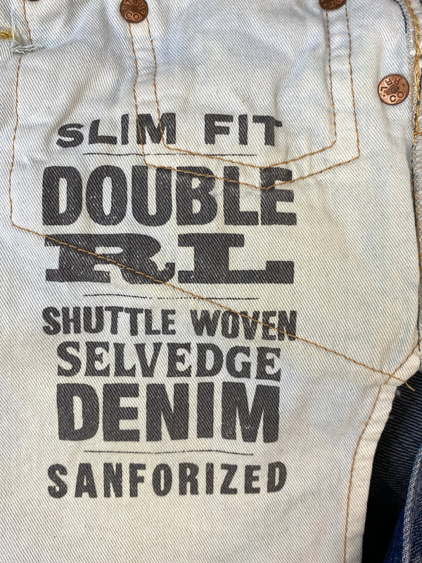 【中古品】【メンズ】 RRL ダブルアールエル DAMAGE SELVEDGE DENIM PANTS ダメージ セルビッジ デニムパンツ ボトムス 156-260807-jt-29-min サイズ：28 × 30 カラー：インディゴ 万代Net店