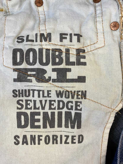 【中古品】【メンズ】 RRL ダブルアールエル DAMAGE SELVEDGE DENIM PANTS ダメージ セルビッジ デニムパンツ ボトムス 156-260807-jt-29-min サイズ：28 × 30 カラー：インディゴ 万代Net店