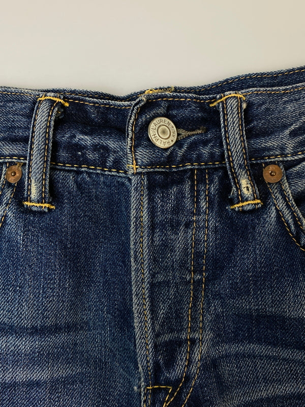 【中古品】【メンズ】 RRL ダブルアールエル DAMAGE SELVEDGE DENIM PANTS ダメージ セルビッジ デニムパンツ ボトムス 156-260807-jt-29-min サイズ：28 × 30 カラー：インディゴ 万代Net店