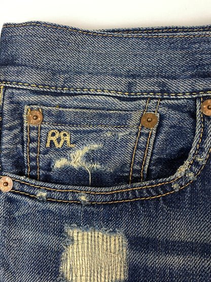 【中古品】【メンズ】 RRL ダブルアールエル DAMAGE SELVEDGE DENIM PANTS ダメージ セルビッジ デニムパンツ ボトムス 156-260807-jt-29-min サイズ：28 × 30 カラー：インディゴ 万代Net店