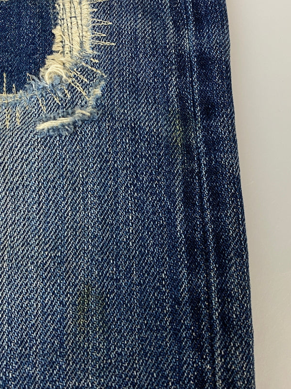 【中古品】【メンズ】 RRL ダブルアールエル DAMAGE SELVEDGE DENIM PANTS ダメージ セルビッジ デニムパンツ ボトムス 156-260807-jt-29-min サイズ：28 × 30 カラー：インディゴ 万代Net店