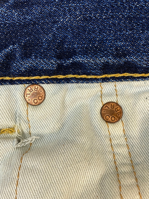 【中古品】【メンズ】 RRL ダブルアールエル DAMAGE SELVEDGE DENIM PANTS ダメージ セルビッジ デニムパンツ ボトムス 156-260807-jt-29-min サイズ：28 × 30 カラー：インディゴ 万代Net店