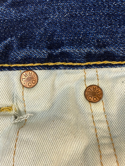 【中古品】【メンズ】 RRL ダブルアールエル DAMAGE SELVEDGE DENIM PANTS ダメージ セルビッジ デニムパンツ ボトムス 156-260807-jt-29-min サイズ：28 × 30 カラー：インディゴ 万代Net店