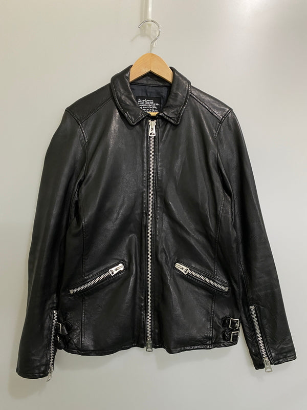 【中古品】【メンズ】 NANO UNIVERSE ナノ ユニバース NUC43LO0700SH SEEP SKIN LEATHER JACKET シープスキン レザージャケット アウター 147-260807-jt-13-min サイズ：M カラー：ブラック 万代Net店