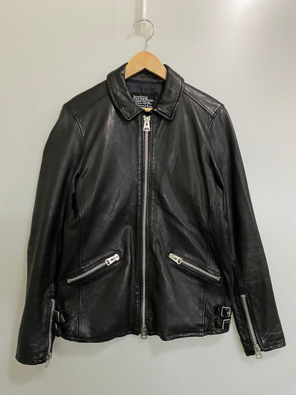 【中古品】【メンズ】 NANO UNIVERSE ナノ ユニバース NUC43LO0700SH SEEP SKIN LEATHER JACKET シープスキン レザージャケット アウター 147-260807-jt-13-min サイズ：M カラー：ブラック 万代Net店