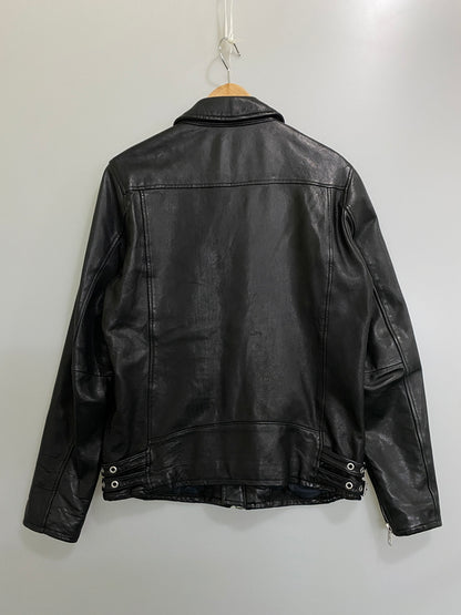 【中古品】【メンズ】 NANO UNIVERSE ナノ ユニバース NUC43LO0700SH SEEP SKIN LEATHER JACKET シープスキン レザージャケット アウター 147-260807-jt-13-min サイズ：M カラー：ブラック 万代Net店