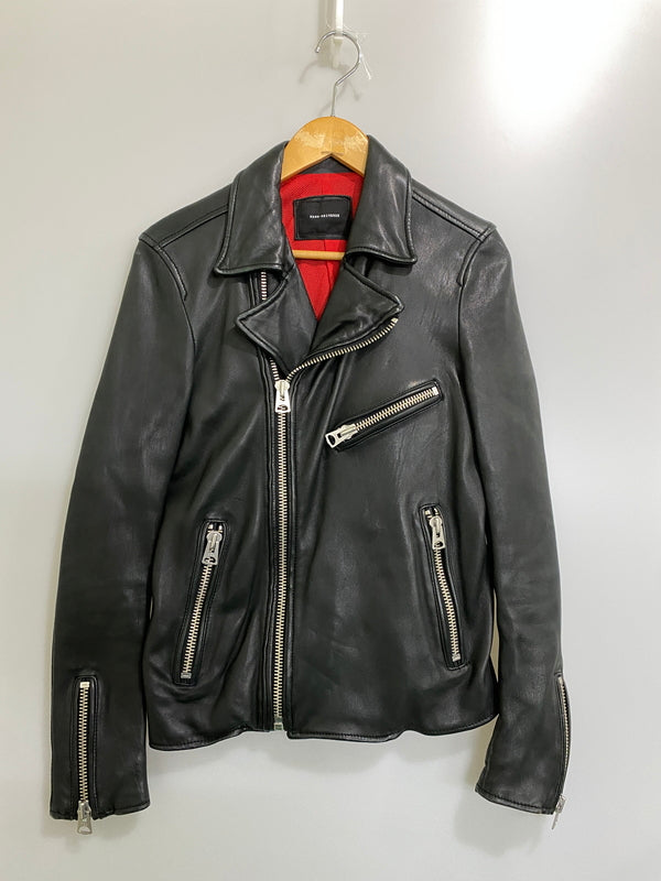 【中古品】【メンズ】 NANO UNIVERSE ナノユニバース NUC51LO0173SH SEEP SKIN DOUBLE RIDER'S JACKET シープ スキン ダブル ライダース ジャケット アウター 147-260807-jt-12-min サイズ：S カラー：ブラック 万代Net店