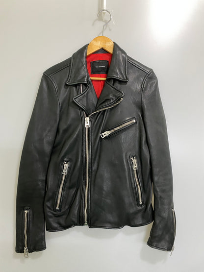 【中古品】【メンズ】 NANO UNIVERSE ナノユニバース NUC51LO0173SH SEEP SKIN DOUBLE RIDER'S JACKET シープ スキン ダブル ライダース ジャケット アウター 147-260807-jt-12-min サイズ：S カラー：ブラック 万代Net店