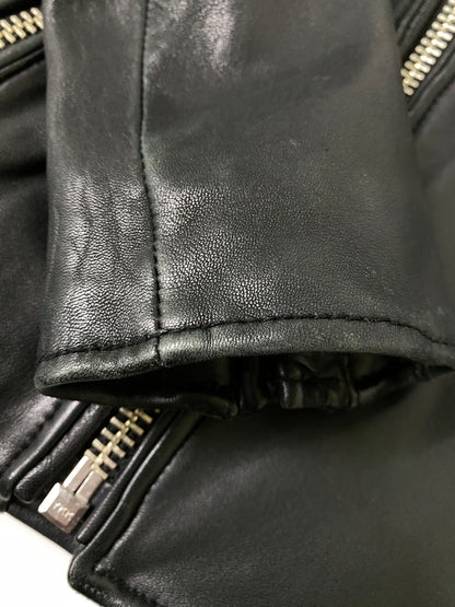 【中古品】【メンズ】 NANO UNIVERSE ナノユニバース NUC51LO0173SH SEEP SKIN DOUBLE RIDER'S JACKET シープ スキン ダブル ライダース ジャケット アウター 147-260807-jt-12-min サイズ：S カラー：ブラック 万代Net店