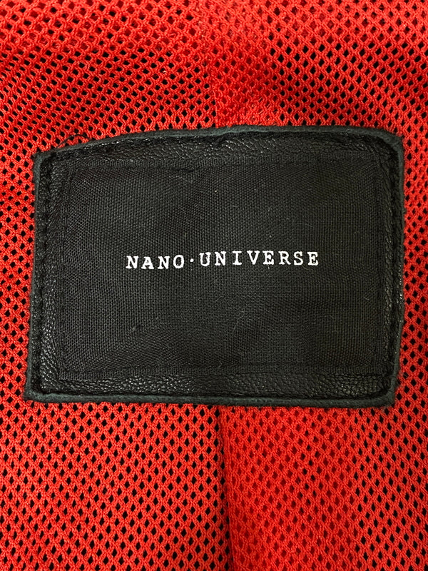 【中古品】【メンズ】 NANO UNIVERSE ナノユニバース NUC51LO0173SH SEEP SKIN DOUBLE RIDER'S JACKET シープ スキン ダブル ライダース ジャケット アウター 147-260807-jt-12-min サイズ：S カラー：ブラック 万代Net店