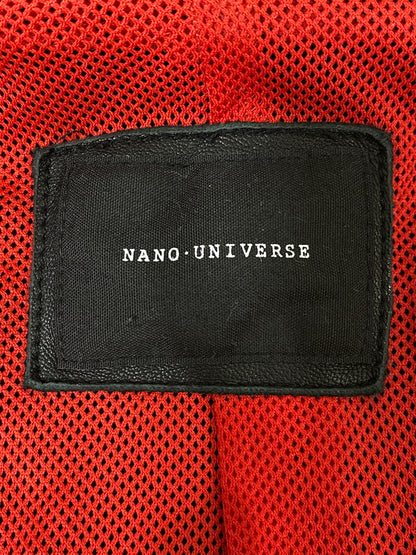 【中古品】【メンズ】 NANO UNIVERSE ナノユニバース NUC51LO0173SH SEEP SKIN DOUBLE RIDER'S JACKET シープ スキン ダブル ライダース ジャケット アウター 147-260807-jt-12-min サイズ：S カラー：ブラック 万代Net店