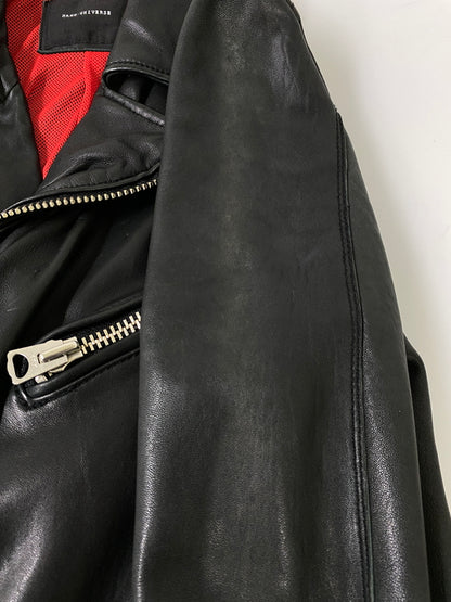 【中古品】【メンズ】 NANO UNIVERSE ナノユニバース NUC51LO0173SH SEEP SKIN DOUBLE RIDER'S JACKET シープ スキン ダブル ライダース ジャケット アウター 147-260807-jt-12-min サイズ：S カラー：ブラック 万代Net店