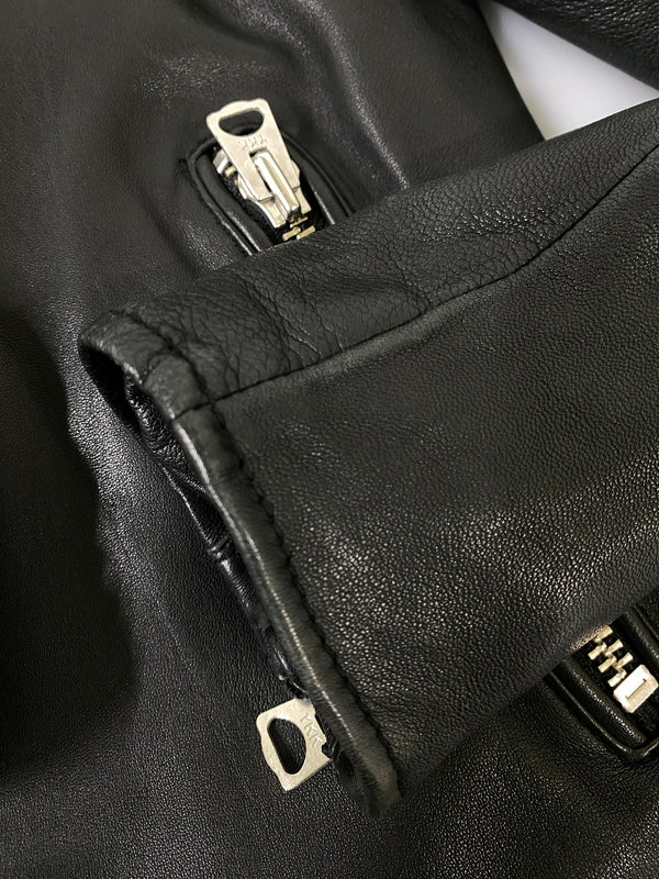【中古品】【メンズ】 NANO UNIVERSE ナノユニバース NUC51LO0173SH SEEP SKIN DOUBLE RIDER'S JACKET シープ スキン ダブル ライダース ジャケット アウター 147-260807-jt-12-min サイズ：S カラー：ブラック 万代Net店