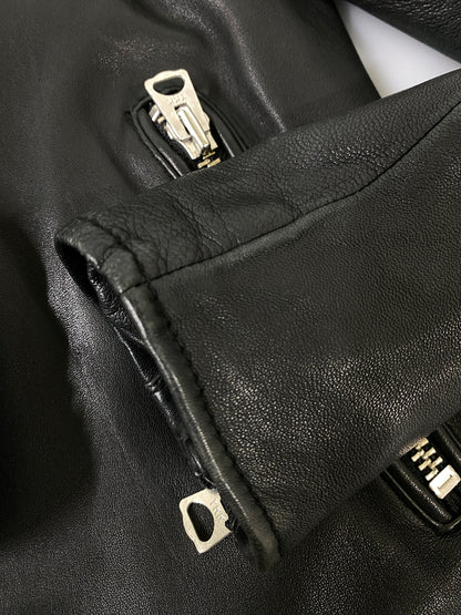 【中古品】【メンズ】 NANO UNIVERSE ナノユニバース NUC51LO0173SH SEEP SKIN DOUBLE RIDER'S JACKET シープ スキン ダブル ライダース ジャケット アウター 147-260807-jt-12-min サイズ：S カラー：ブラック 万代Net店