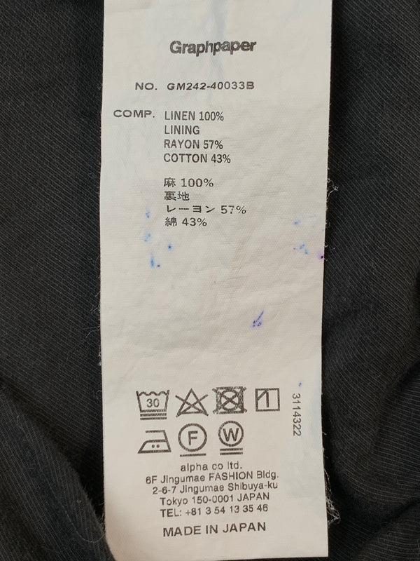 【中古品】【メンズ】 GRAPHPAPER グラフペーパー LINEN TRACK SHORTS GM242-40033B リネン トラック ショーツ ショートパンツ ボトムス 151-260806-yn-07-min サイズ：2 カラー：ブラック 万代Net店