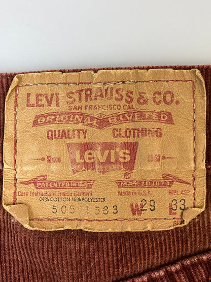 【中古品】【メンズ】 LEVI'S リーバイス 505 CORDUROY PANT コーデュロイ パンツ 505-1583 ボトムス 157-260811-hu-31-min サイズ：W29 L33 カラー：ボルドー系 万代Net店