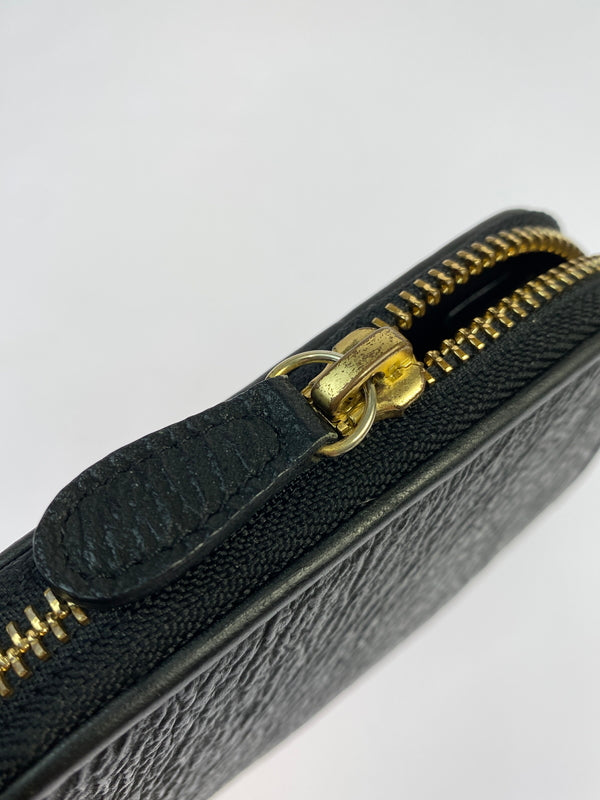 【中古品】【メンズ/レディース】 ARIF COLLECTION アリフ コレクション ROUND ZIP WALLET ラウンド ジップ ウォレット 財布 小銭入れ コンパクト ファスナー コインケース 201-260809-em-27-min カラー：ブラック 万代Net店