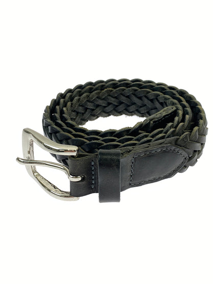 【中古品】【メンズ】 RYU リュウ LEATHER BELT レザーベルト 編み込み 205-260809-em-30-min カラー：ブラック 万代Net店