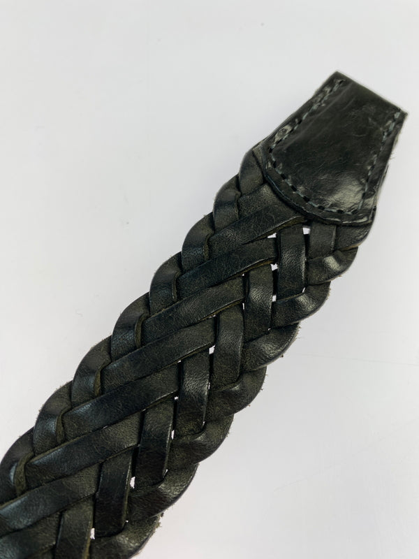 【中古品】【メンズ】 RYU リュウ LEATHER BELT レザーベルト 編み込み 205-260809-em-30-min カラー：ブラック 万代Net店