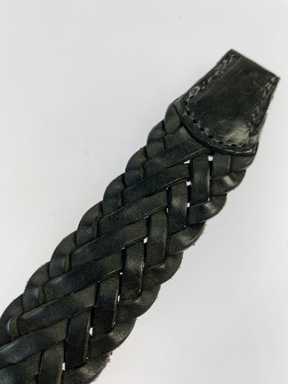【中古品】【メンズ】 RYU リュウ LEATHER BELT レザーベルト 編み込み 205-260809-em-30-min カラー：ブラック 万代Net店