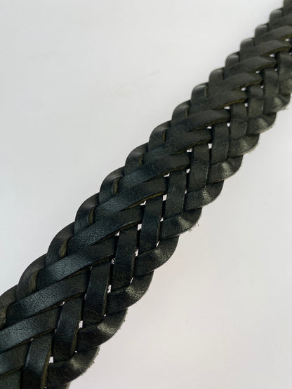 【中古品】【メンズ】 RYU リュウ LEATHER BELT レザーベルト 編み込み 205-260809-em-30-min カラー：ブラック 万代Net店
