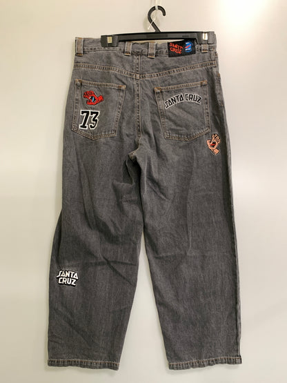 【中古品】【メンズ】 SANTA CRUZ サンタクルーズ DENIM PANT デニムパンツ 502231501 ボトムス ジーパン 153-260812-hu-03-min サイズ：M カラー：グレー系 万代Net店