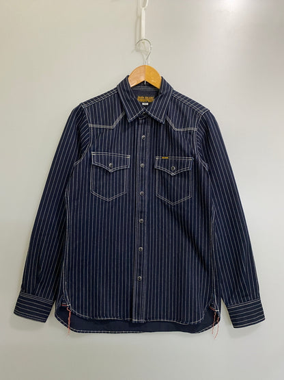 【中古品】【メンズ】 IRON HEART アイアンハート WABASH WESTERN SHIRT ウォバッシュ ウエスタンシャツ 長袖シャツ トップス 145-260806-yn-31-min サイズ：SMALL カラー：ネイビー 万代Net店