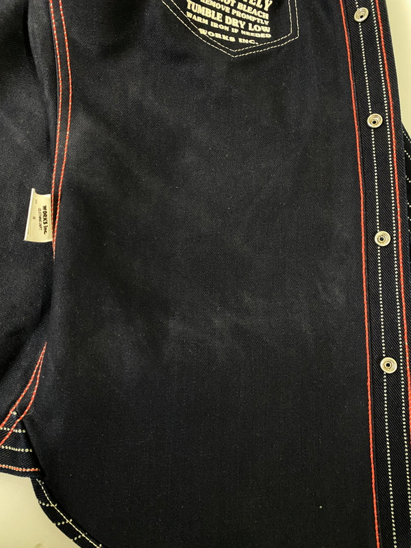 【中古品】【メンズ】 IRON HEART アイアンハート WABASH WESTERN SHIRT ウォバッシュ ウエスタンシャツ 長袖シャツ トップス 145-260806-yn-31-min サイズ：SMALL カラー：ネイビー 万代Net店