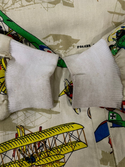 【中古品】【メンズ】 USED ユーズド 60S PRIDEジップ 飛行機柄 コットンジャケット 60年代 プライドジップ 長袖 ジップアップ メンズ ライトアウター 146-260809-em-41-min サイズ：M カラー：イエロー系 万代Net店