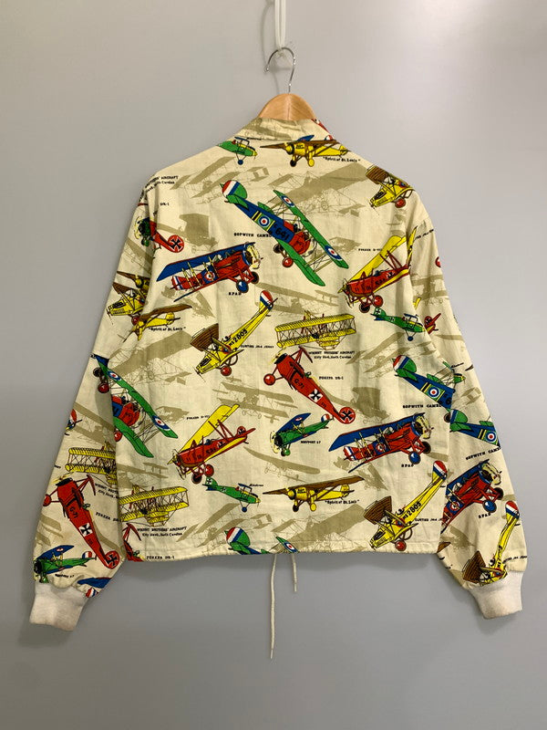 【中古品】【メンズ】 USED ユーズド 60S PRIDEジップ 飛行機柄 コットンジャケット 60年代 プライドジップ 長袖 ジップアップ メンズ ライトアウター 146-260809-em-41-min サイズ：M カラー：イエロー系 万代Net店