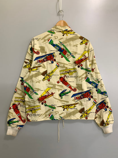 【中古品】【メンズ】 USED ユーズド 60S PRIDEジップ 飛行機柄 コットンジャケット 60年代 プライドジップ 長袖 ジップアップ メンズ ライトアウター 146-260809-em-41-min サイズ：M カラー：イエロー系 万代Net店