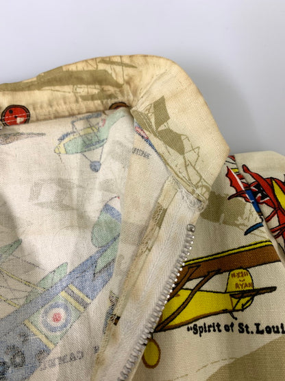 【中古品】【メンズ】 USED ユーズド 60S PRIDEジップ 飛行機柄 コットンジャケット 60年代 プライドジップ 長袖 ジップアップ メンズ ライトアウター 146-260809-em-41-min サイズ：M カラー：イエロー系 万代Net店